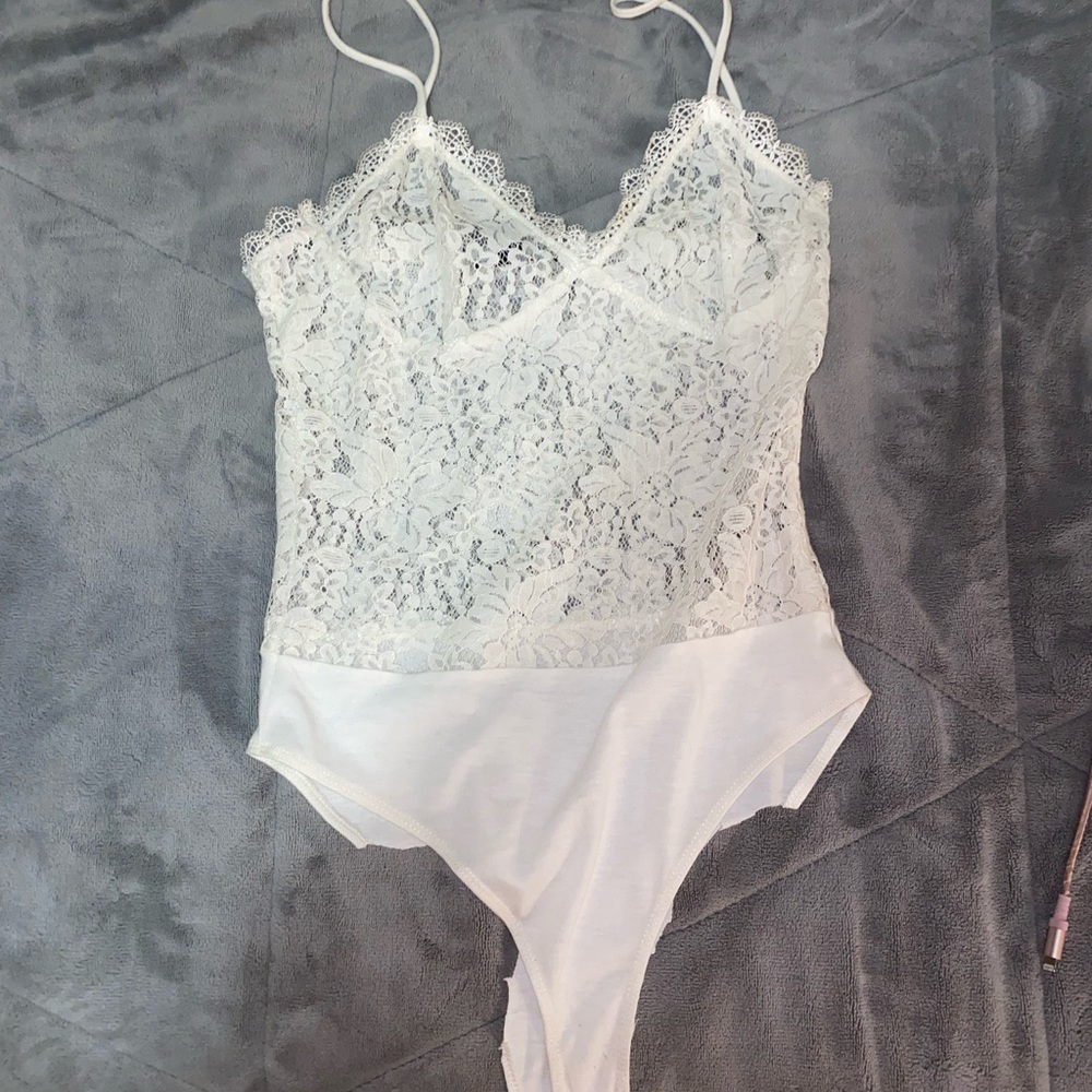 White lace bodysuit